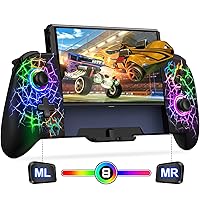 Vista 11 de Gammeefy Switch Controllers Compatible with Nintendo Switch/Switch OLED, One-Piece Joypad Controller Replacement for Switch Pro Controller with 9