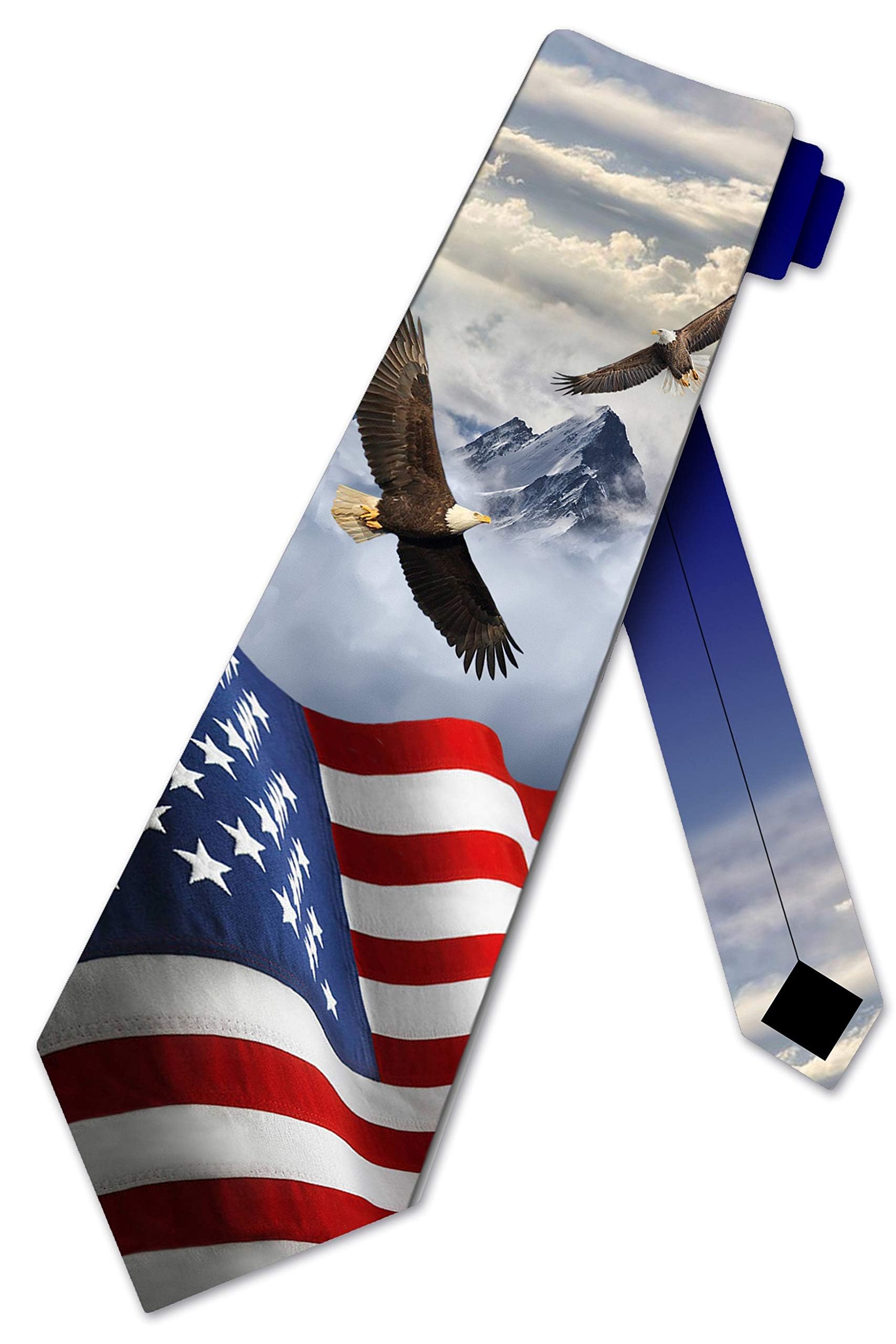 US Flag Ties Mens Eagle Patriotic Necktie