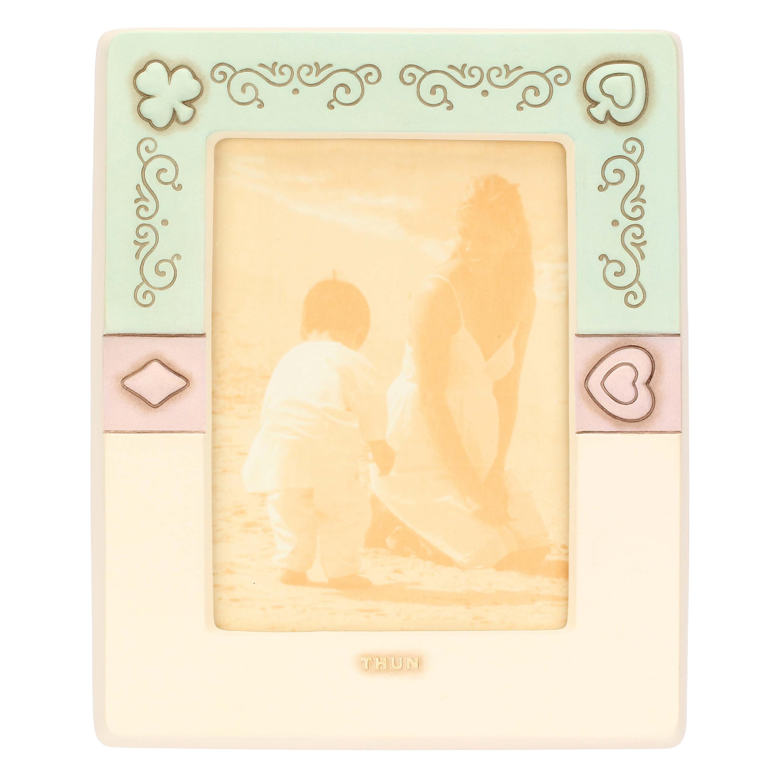 THUN Incanto di Primavera Portafoto in Ceramica, Grande, 20,6x2,7x24,9 cm