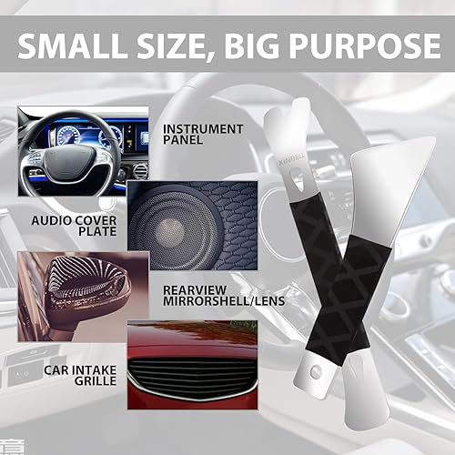Miniatura 3 de XINDELL Herramienta de extracción de moldura automática  Paquete de 2 herramientas profesionales de palanca automotriz  Barra de palanca de acero