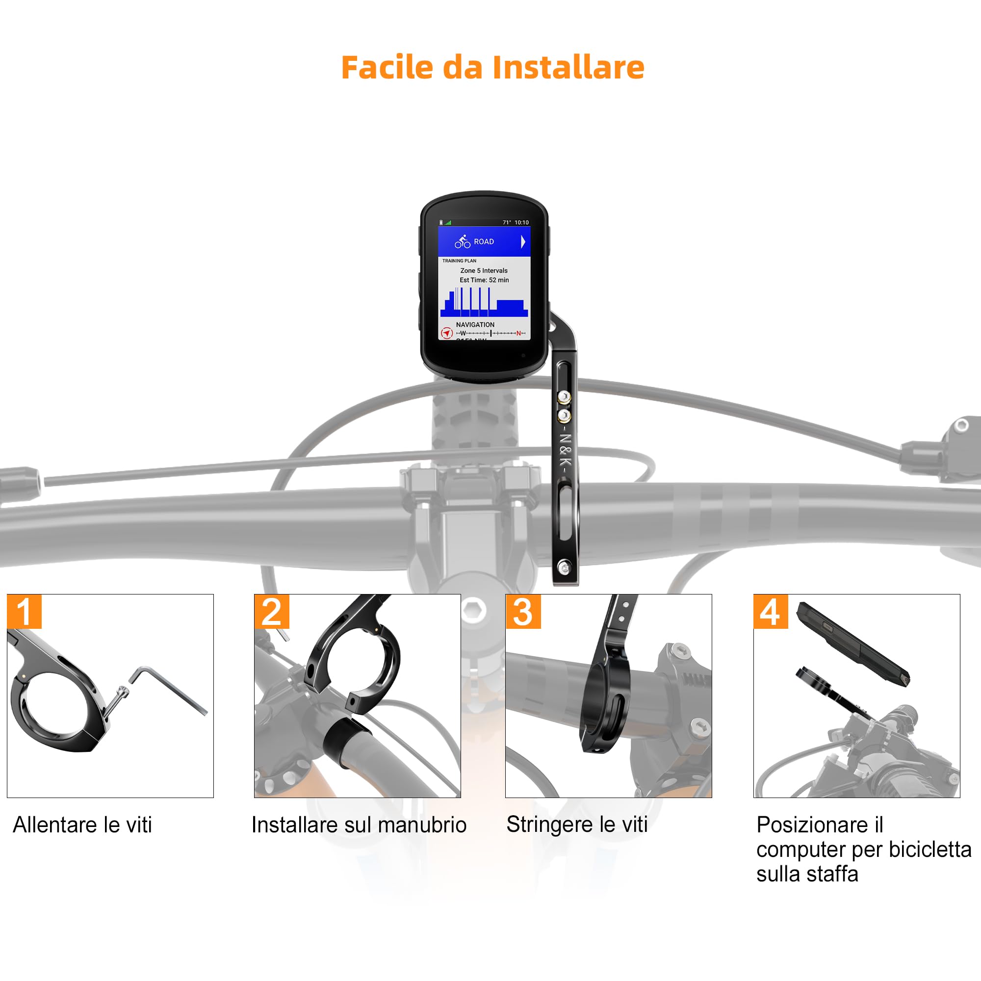 Supporto Bici NICEDACK Per Garmin Edge - Compatibile Con Modelli 500, 520, 530, 830, 1030, Ecc., Con Anelli E Cacciavite - Foto 7