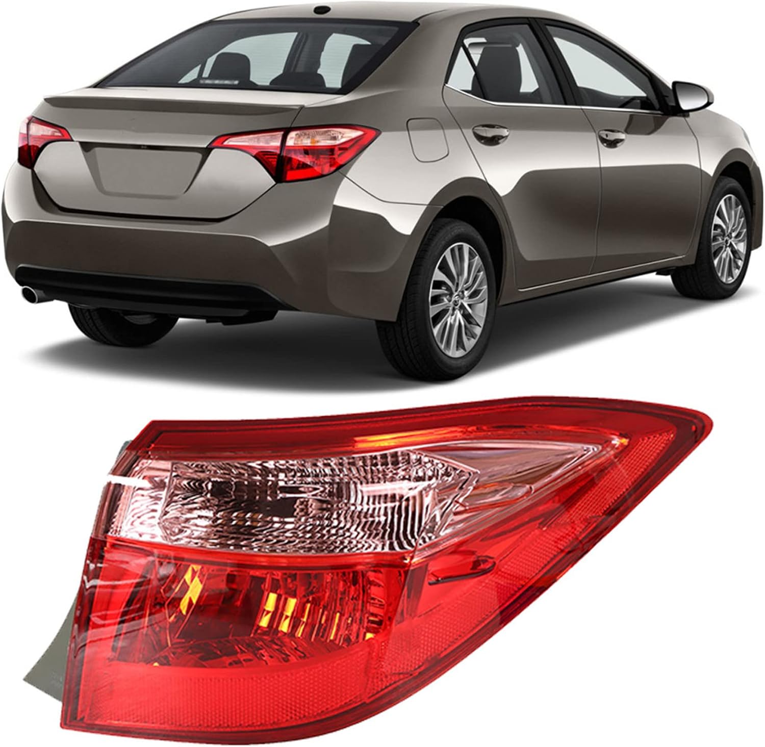Passenger Side Outer Tail Light Replacement for Toyota Corolla 2017-2019 Tail Lamp Right Side 8155002B00 TO2805130