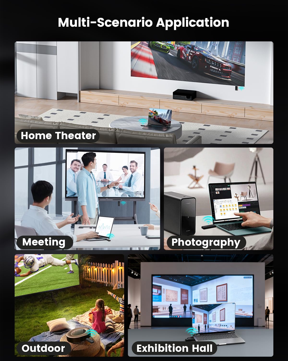Transmisor y receptor HDMI inalámbrico de 50 m, 5G Plug & Play, extensor HDMI inalámbrico portátil para entrada 4K 30Hz, salida 1080p, para transmisión de video y audio al monitor con
