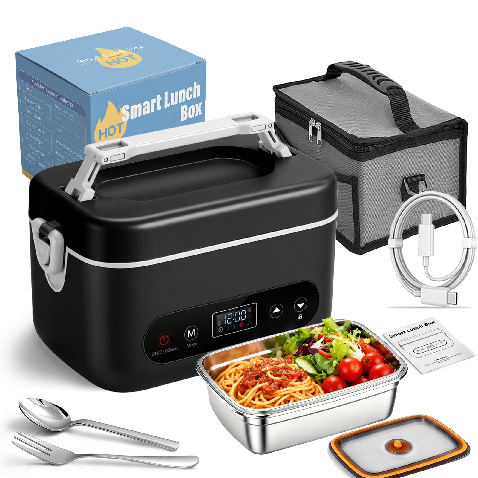 TORQBEAST Cordless Electric Heated Lunch Box