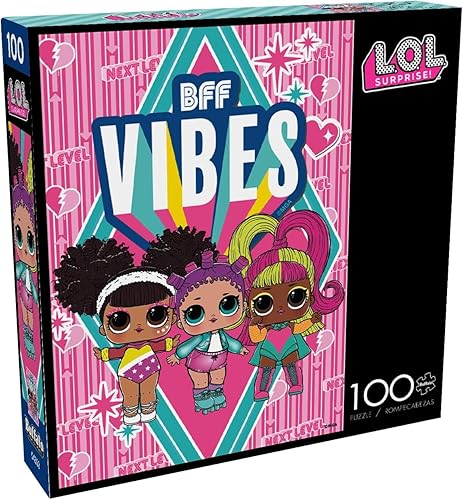 Buffalo Games - LOL - BFF Vibes - Rompecabezas de 100 piezas para familias -Rompecabezas desafiante perfecto para noches de juego - El tamaño final