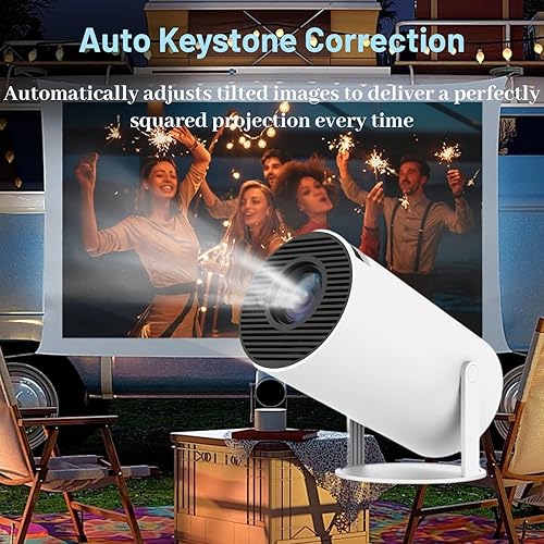 Miniatura 3 de Proyector de juegos portátil con controladores, mini proyector inteligente 2 en 1 con WiFi y Bluetooth, proyector de película de rotación de 180