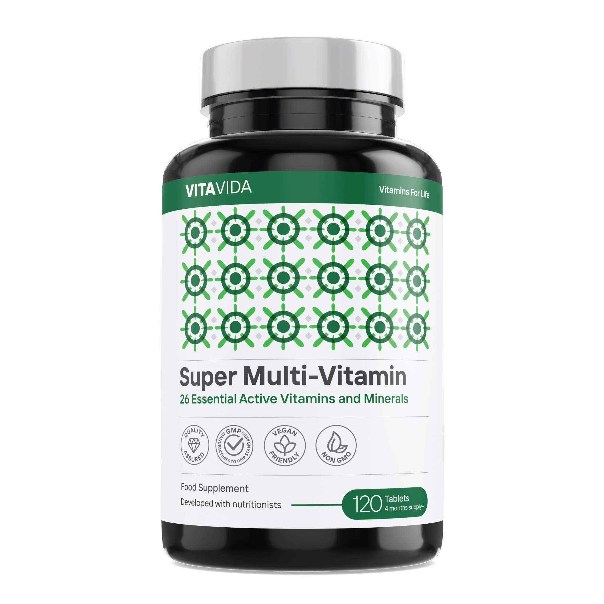 Multivitamins & Minerals - Vegan Multivitamin Tablets for Men and Women with 26 Essential Active Vitamins & Minerals - Made in The UK by Vita Vida