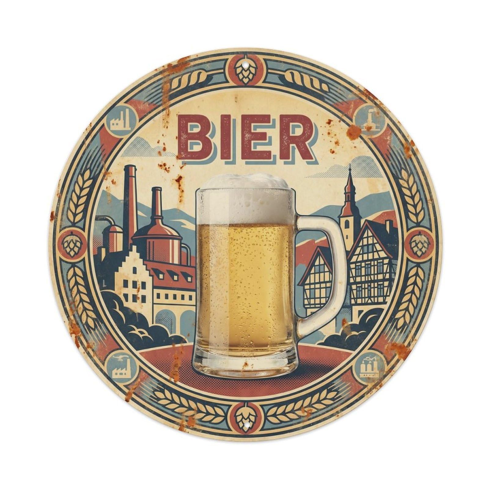 Beverage European Craft Beer Taproom Screenprint Travel Metal Tin Sign