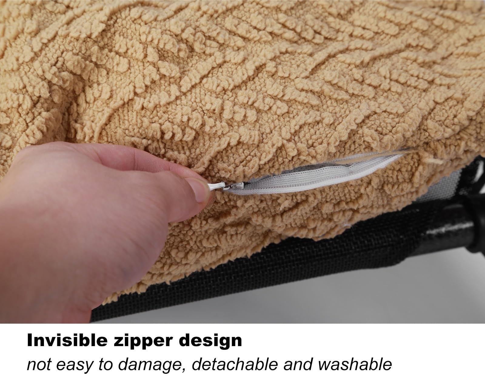 Cama Calmante Ortopédica Con Manta y Capucha Para Perro/Gato, Saco de Dormir Extraíble y Lavable, Suave Fuzzy Cómoda Sofá Para Mascotas Pequeñas y Medianas (Beige, 100x75x)