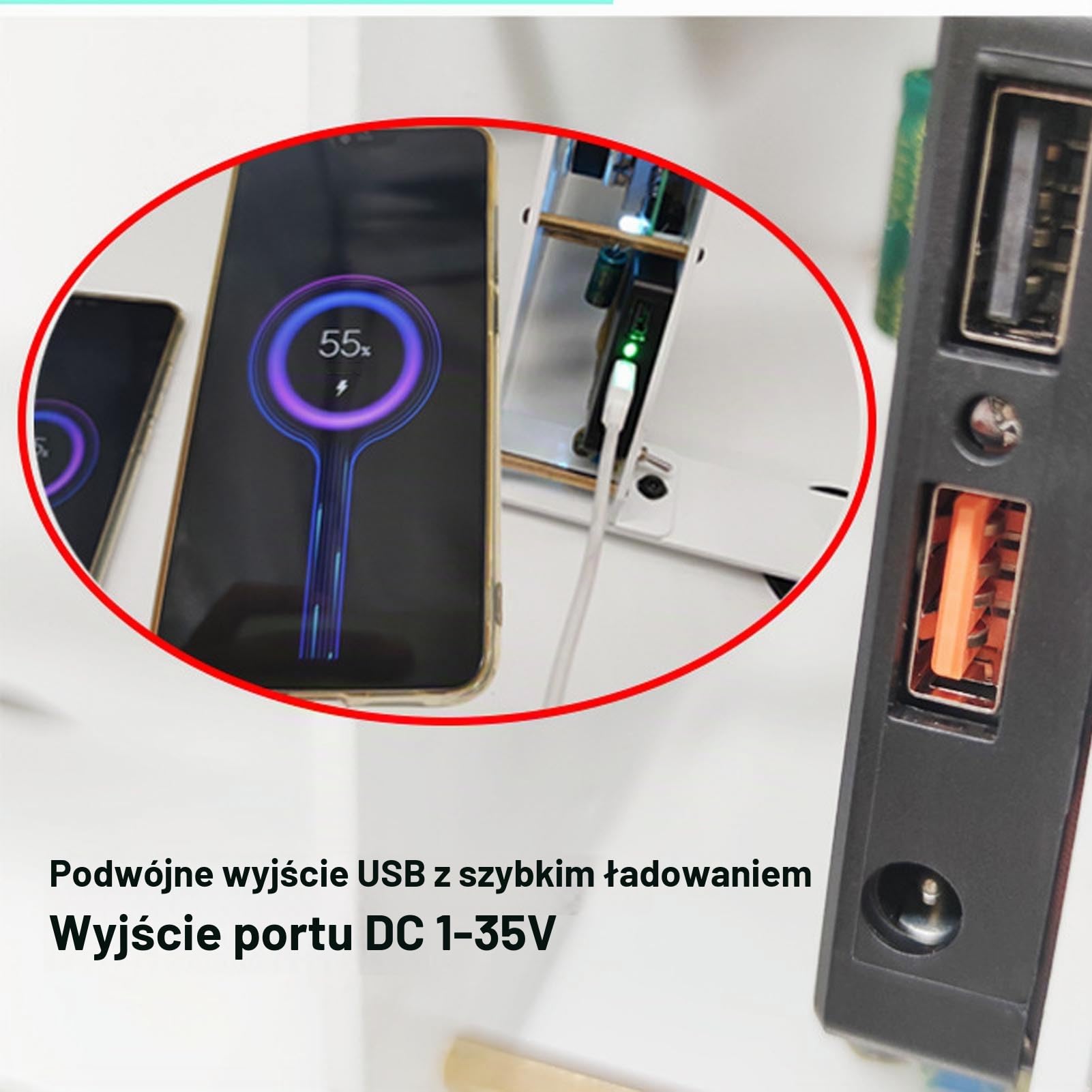 Generator pedałowy Przenośny generator prądu o mocy 50 W z korbą ręczną, 2 portami szybkiego ładowania USB i wyjściem DC 1 35 V do użytku na zewnątrz Camping Zasilacz awaryjny