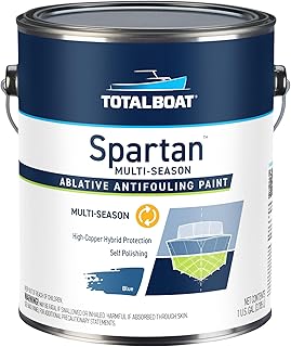 TotalBoat Spartan Antifouling Bottom Paint for Boats - Multi-Season Protection for Fiberglass, Wood and Steel (Blue, Gallon)