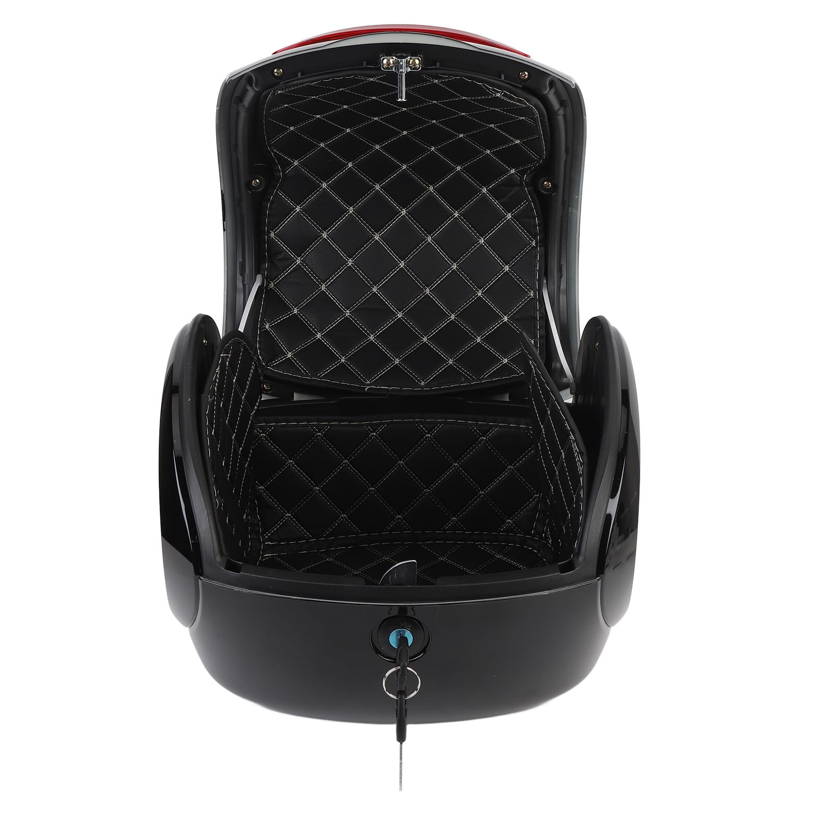 32L Robustes Motorrad-Topcase, Wasserabweisender, Tragbarer Kofferraum für Elektrofahrrad, Roller (Black)