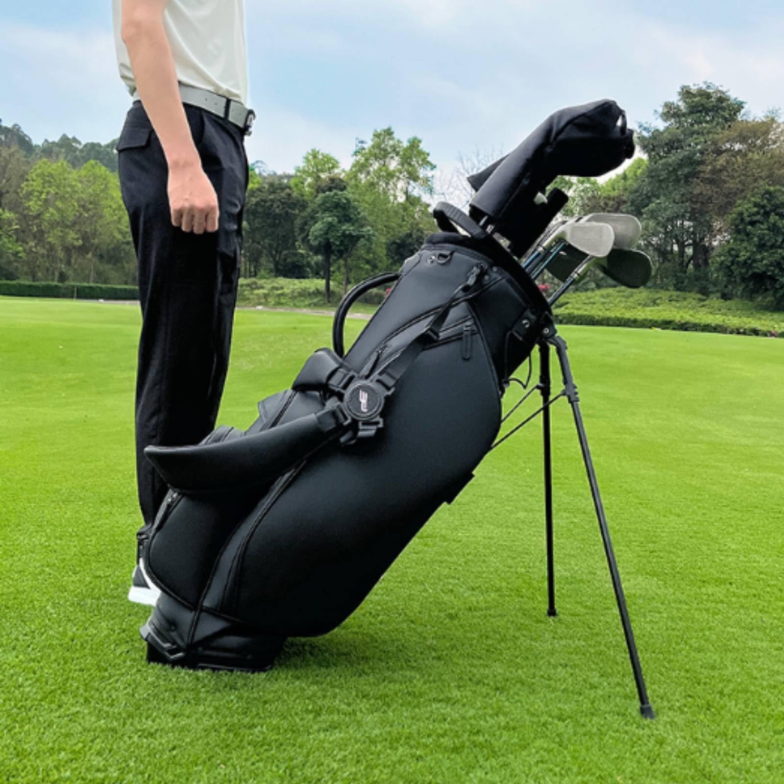 Freistehend Golftasche mit Standfüßen, Weiß