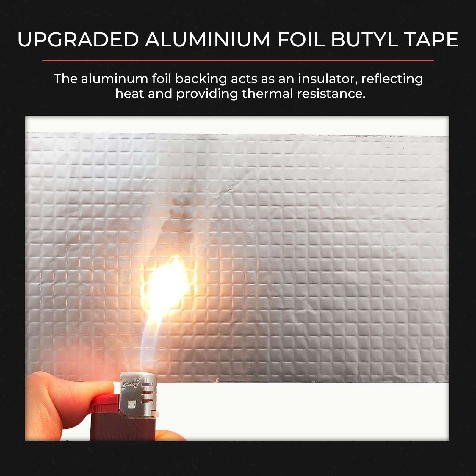 Aluminium-Butylfolie, wasserdicht, 30 cm breit x 40 cm lang, silberfarben, für Fensterabdichtung, Bootsdichtung, Dachreparatur