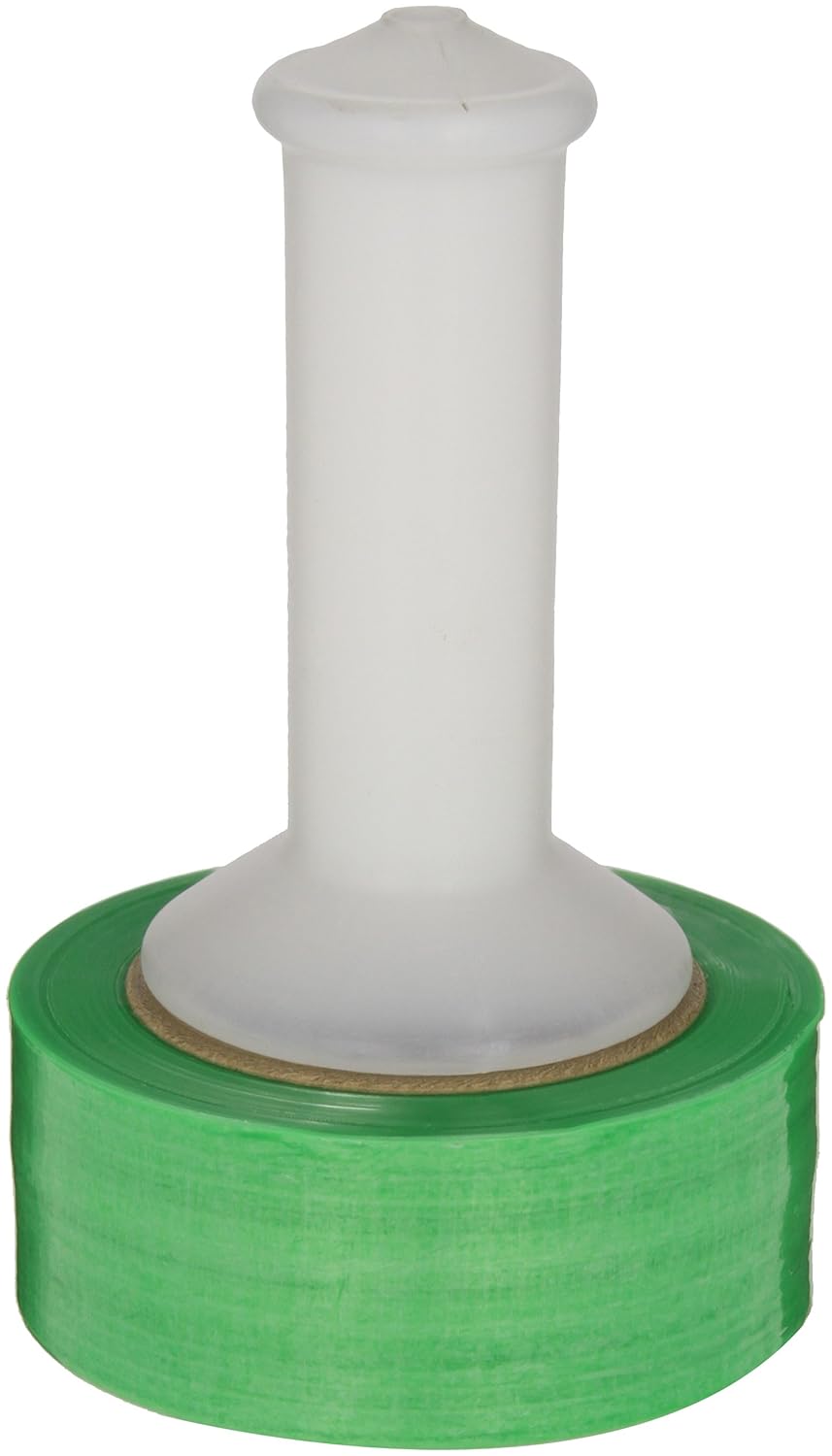 OXOV28024 Linear Low Density Polyethylene Green Tint Cast Narrow Width Hand Stretch Wrap with 1 Reusable Generic Dispenser, 1000' Length x 2" Width x 80 Gauge Thick (Case of 24)