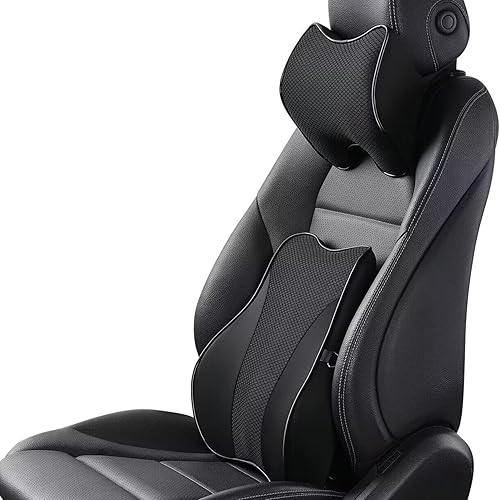 Soporte lumbar y almohada cervical para silla de oficina y asiento de automóvil, cojín de espuma viscoelástica suave con correa ajustable, diseño disponible en Yaxa Costa Rica