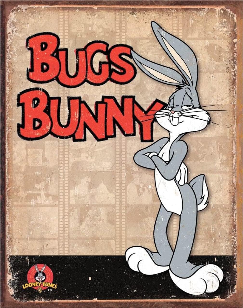 Desperate Enterprises Bugs Bunny レトロパネル ブリキ看板 - ノスタルジックなヴィンテージメタル壁装飾 - アメリカ製