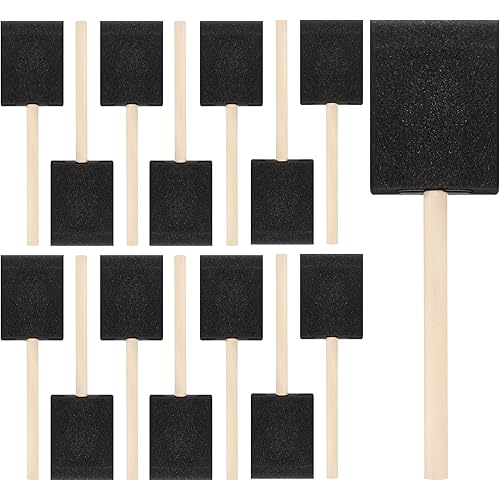 20 Pcs Foam Paint Brushes, 2 Inch Foam Brush, Wood Handle Sponge Brush, Sponge Brushes for Painting, Foam Brushes for Staining, Varnishes, and DIY Craft Projects