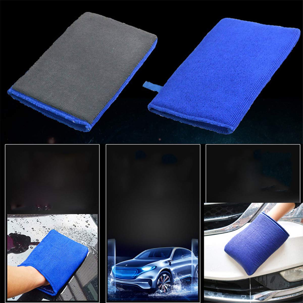 Winwinfly 1 Pcs Car Wash Clay Bar Auto Detailing Magic Wash Clay Bar Microfiber Car Wash Mitt Cleaning Towel,Blue