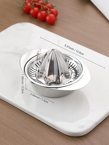 Miniatura 4 de Exprimidor de limón de acero inoxidable y exprimidor de cítricos, prensa de limón manual resistente al óxido con filtro de semillas, apto para