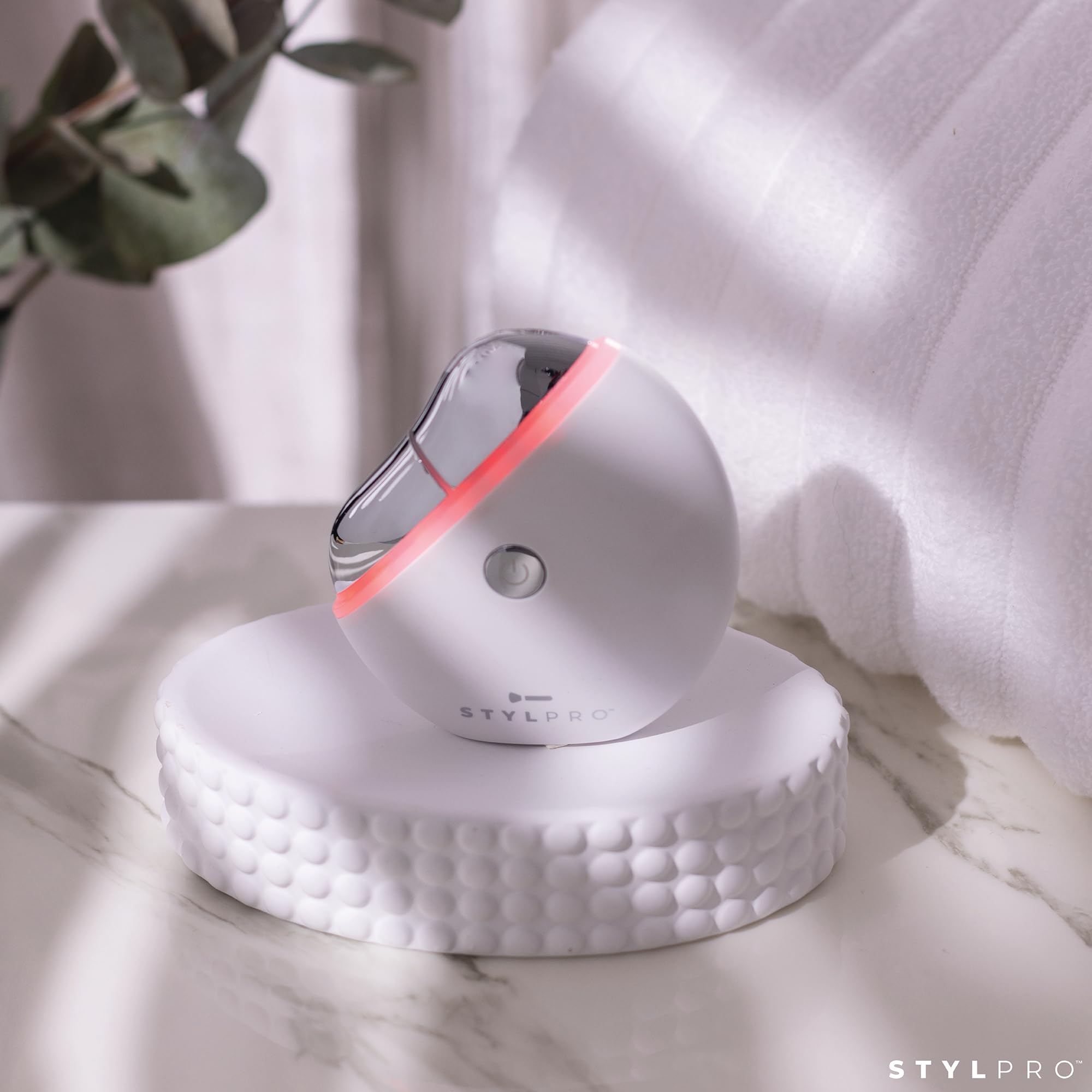 STYLPRO 6 in 1 Beheiztes LED-elektrisches Gua Sha - Gesichtsformung & Lifting Tool mit Rotlichttherapie & beruhigender Wärme - Vibration für Lymphdrainage & strahlende Haut