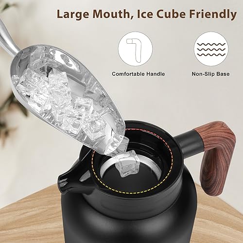 Miniatura 5 de Jarra térmica de café de 42 onzas,Jarra térmica térmica,Jarras de café de acero inoxidable para mantener bebidas calientesfrías, dispensador de té y
