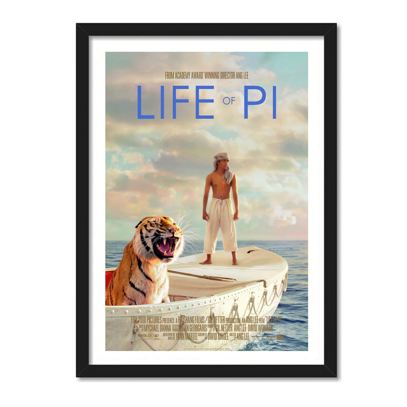 GRAY WAL - Hollywood Posters Frame Life Of Pie Movie Framed Poster Acrylic Glass For Room & Office (10 Inch X 13 Inch, Multicolor)