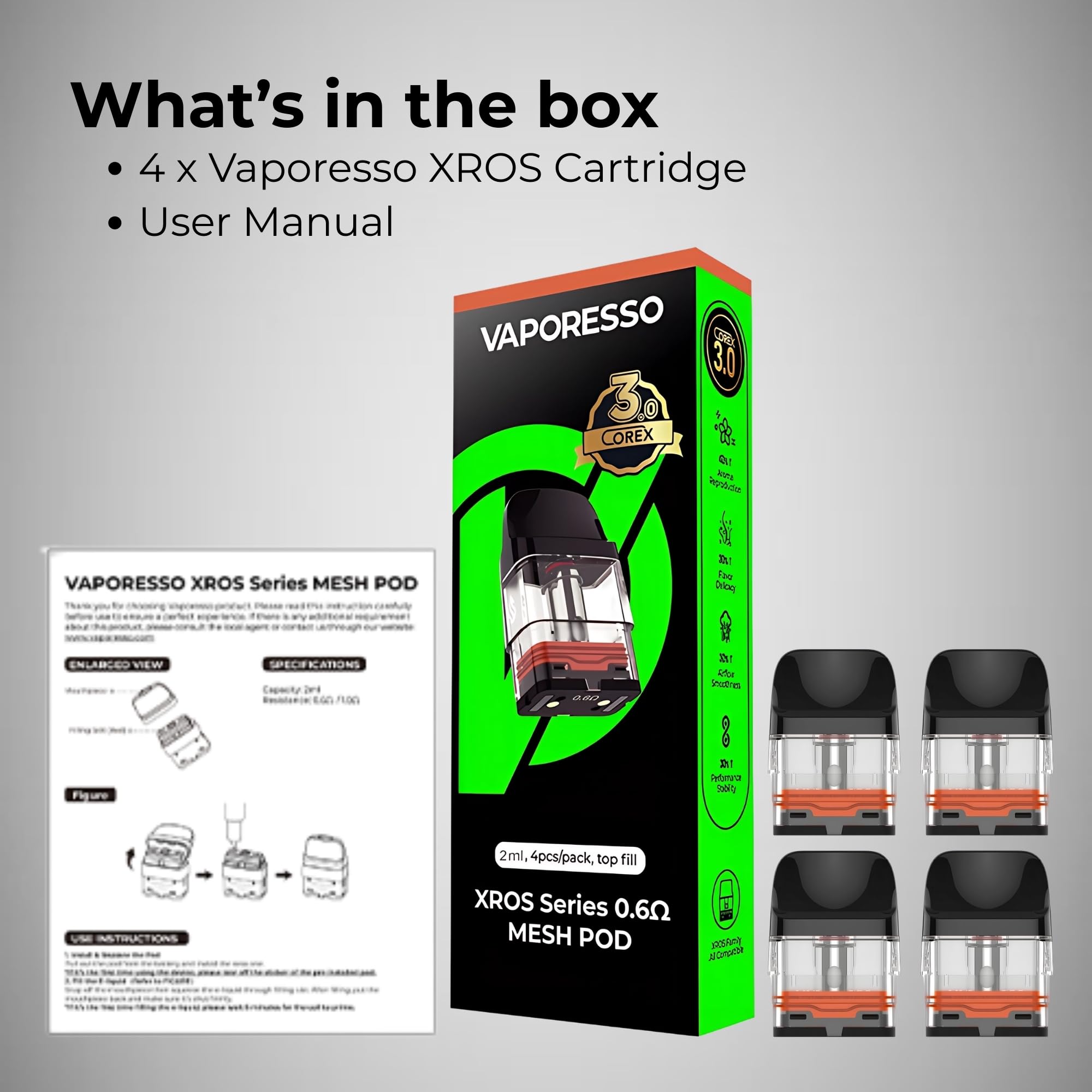 Vaporesso XROS 2 Pods - Corex 3.0 Mesh Pods - 4 Pack- No Nicotine (0.8): Amazon.co.uk: Electronics & Photo Vaporesso XROS 2 Pods - Corex 3.0 Mesh Pods - 4 Pack- No Nicotine (0.8): Amazon.co.uk: Electronics & Photo