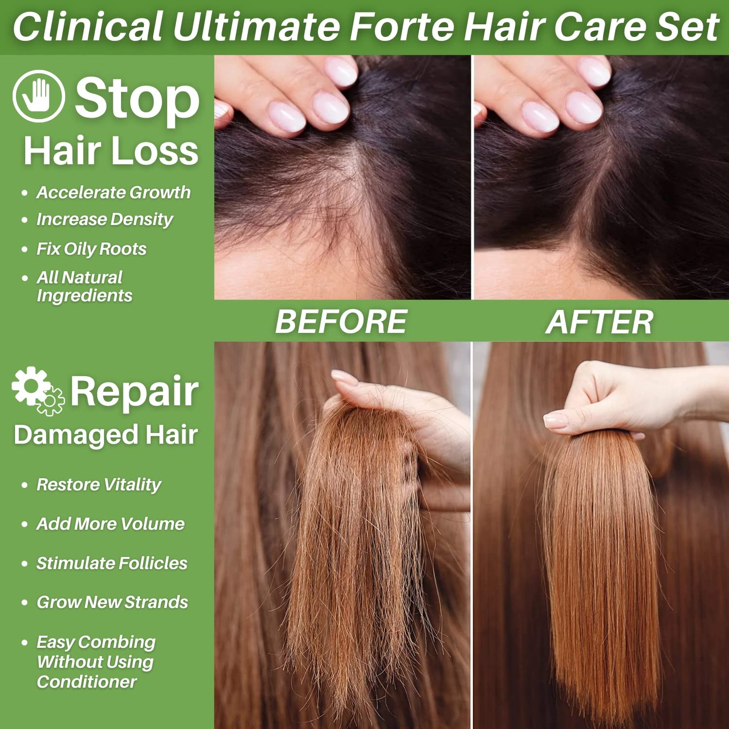 strands hair care before and after