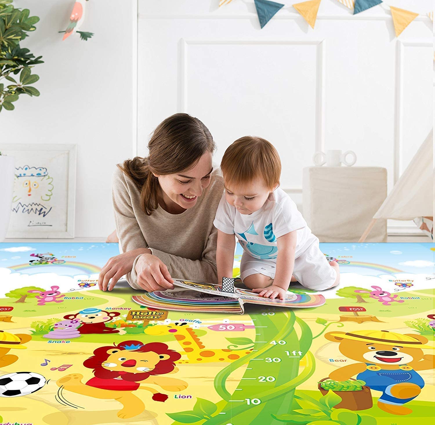 FIGMENT Double Sided Water Proof Baby Play Mat, Play mats for Kids Large Size, Baby Carpet, Play mat Crawling Baby (Extra Large Biggest Size - 6 Feet X 4 Feet) (Baby mat) - Image 6 thumbnail