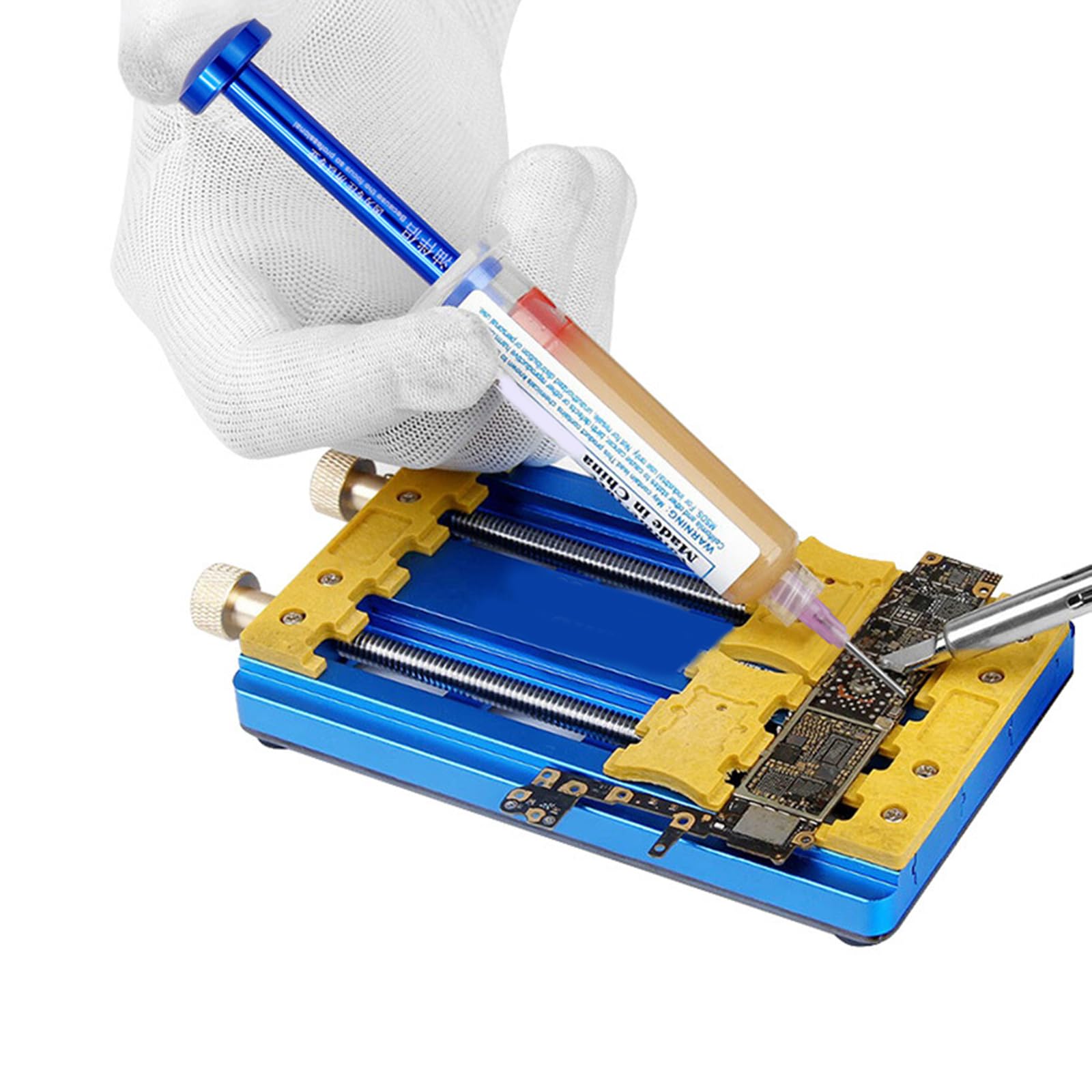 Aluminum Alloy Manual Syringes Dispenser Plunger Tool BGA Solders Pastes Booster For UV Solders Mask Welding Pastes Booster