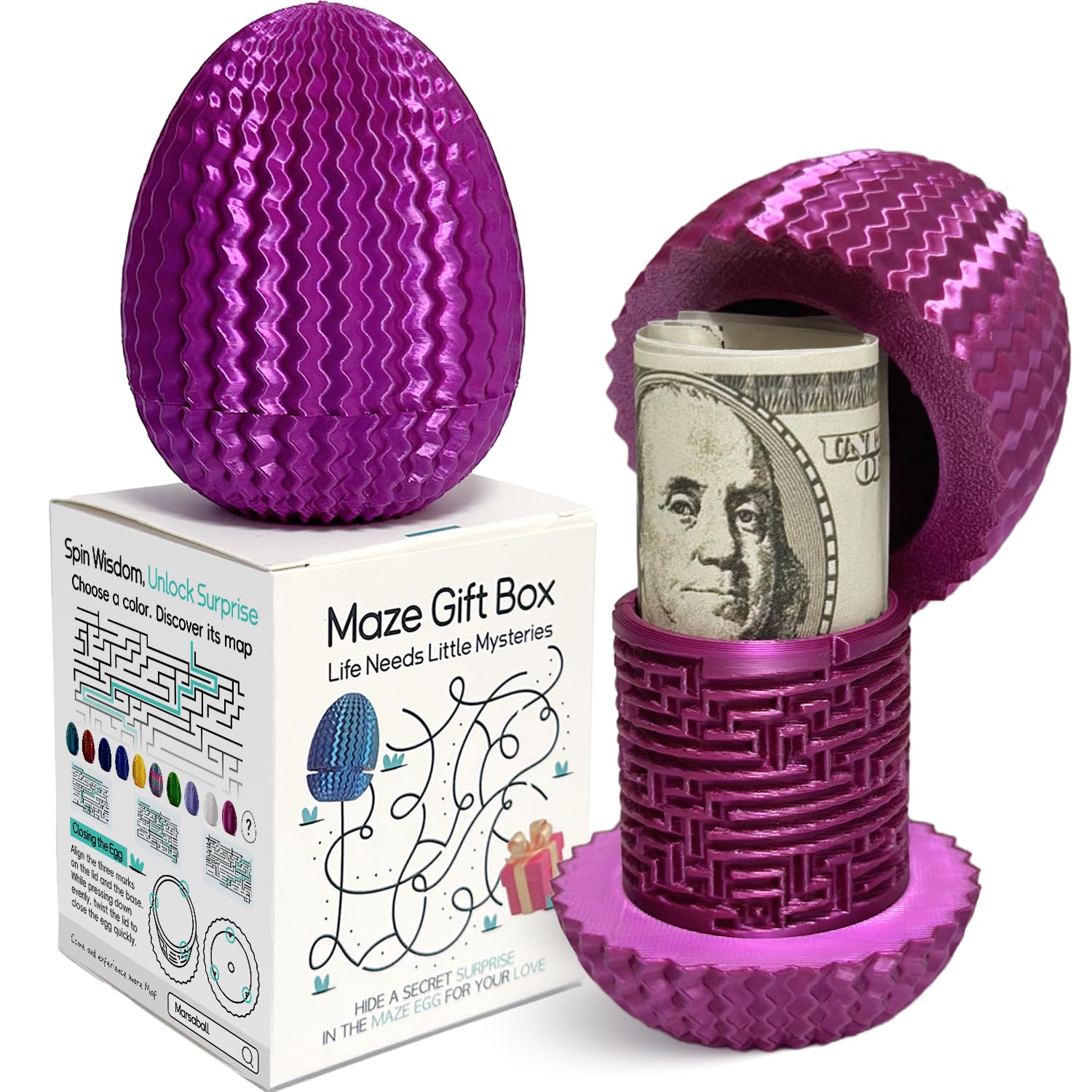 Amazon.com: 2026 Mystery Egg Maze Puzzle Box: 4 Unique Mazes Money