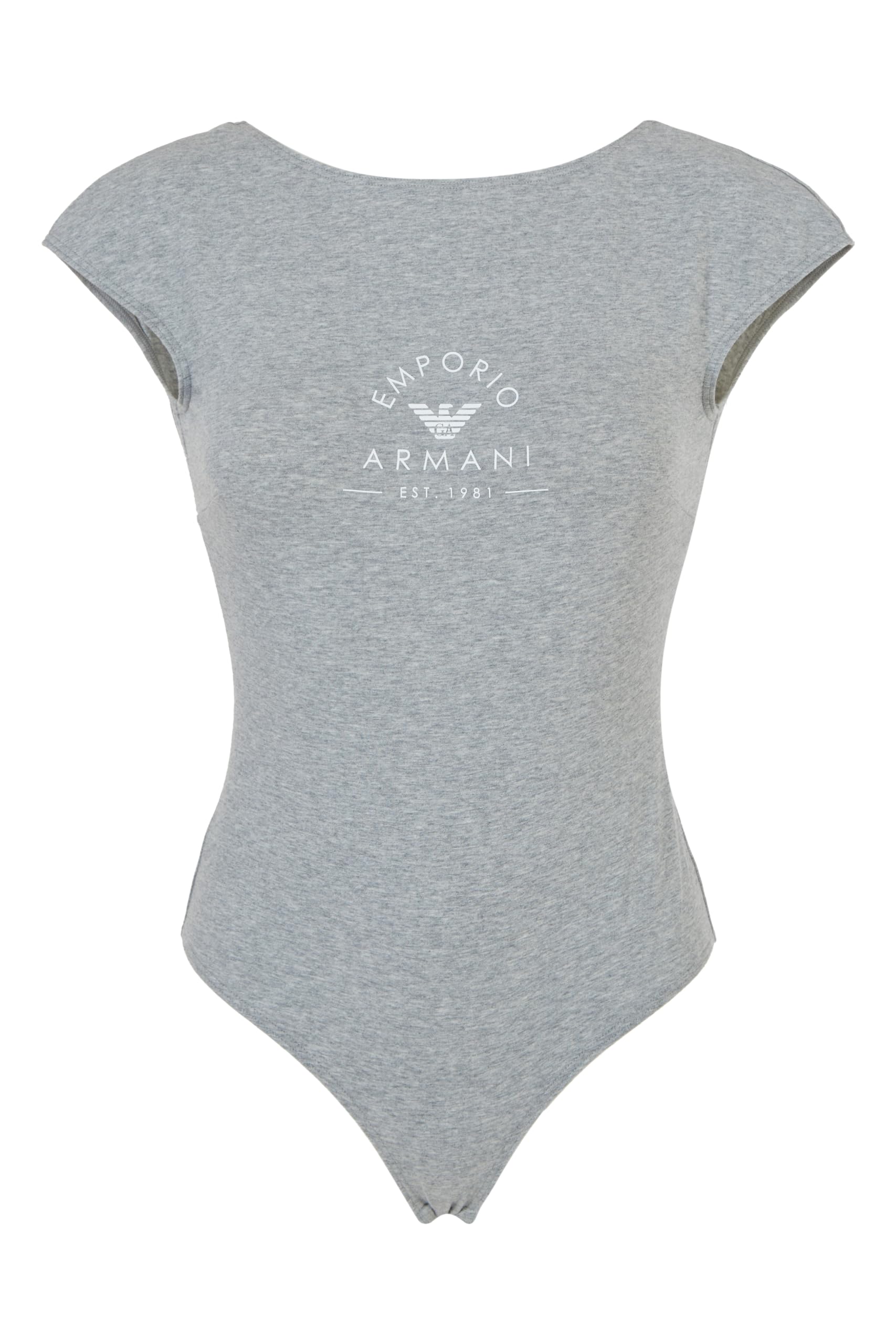 Emporio Armani Women's Iconic Stretch Cotton Logoband Body Brief, Light Grey Melange, M