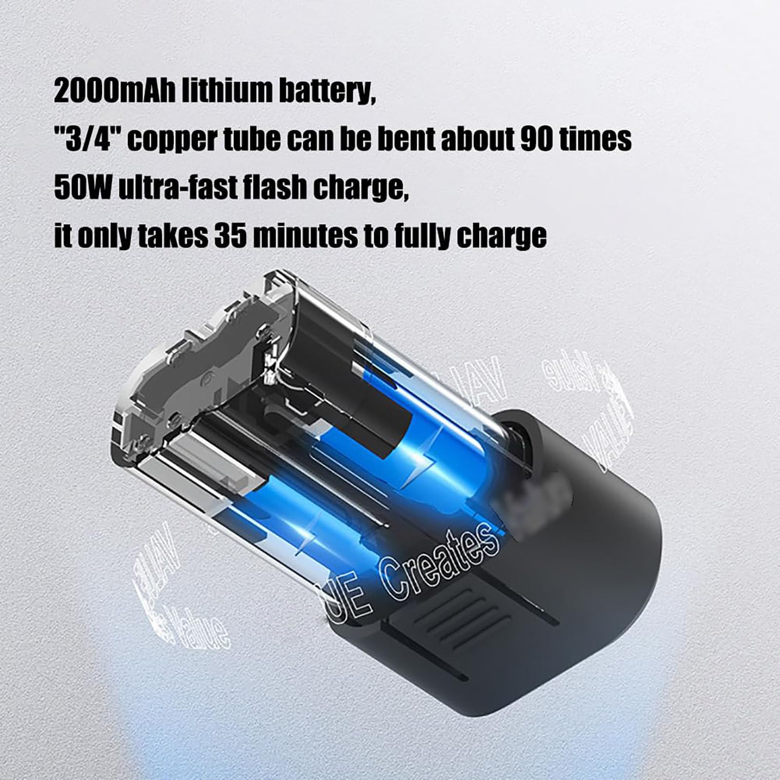 Curvatubi senza fili per tubi in rame da 6-22 mm, funzionamento a batteria, funzionamento con un solo pulsante, deflettore a sgancio facile, misura 7 in 1