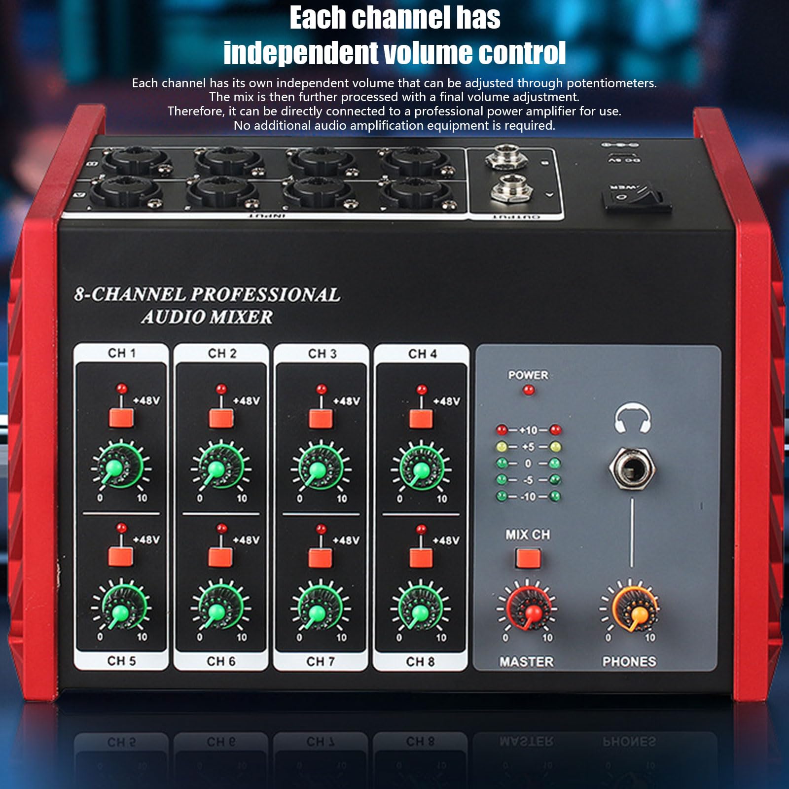 Combinador de sonido de concierto de 8 canales con marco de metal de alta calidad, plan transportable para músicos, técnicos de eventos, combinador de metal para conciertos
