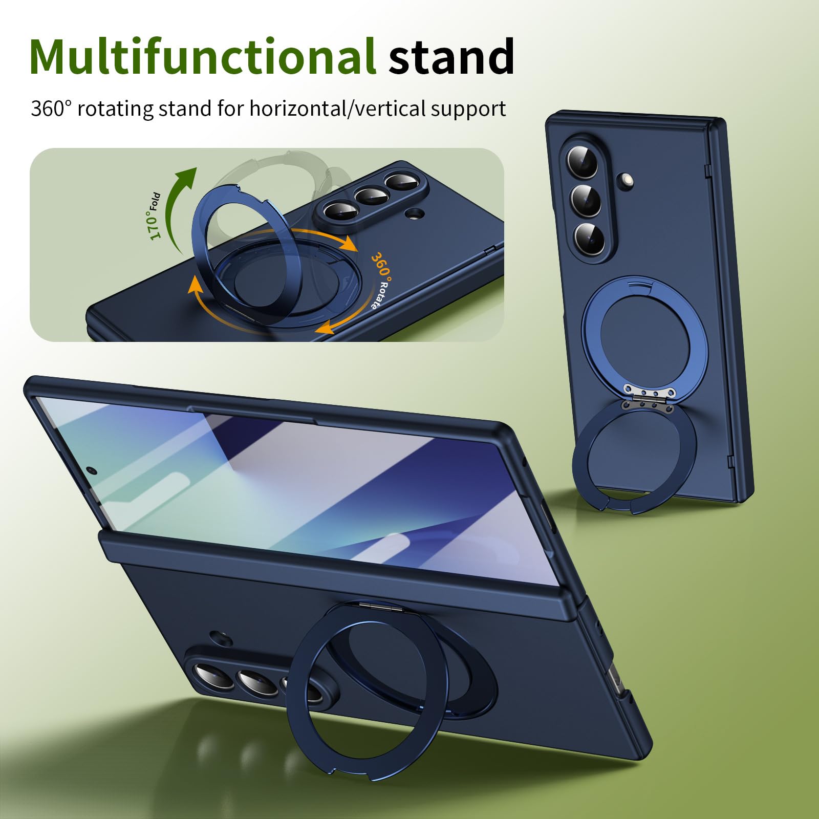 Magnetisch Hülle für Samsung Galaxy Z Fold 8 Ultra, Drehbar Ring Ständer