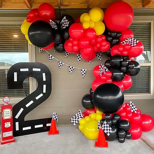Miniatura 5 de RUBFAC 110 globos rojos de diferentes tamaños de 18, 12, 10 y 5 pulgadas, para arco de guirnalda, globos de látex rojos de alta calidad para fiesta