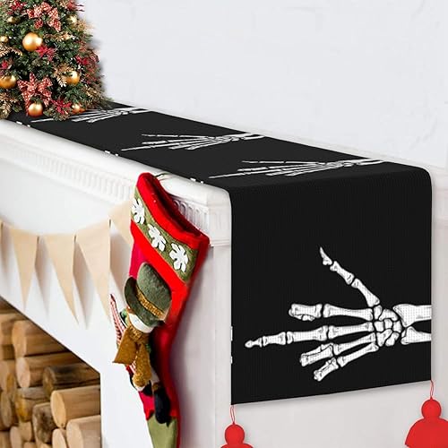 Miniatura 6 de Camino de mesa de Navidad negro con dedo, decoración de mesa de comedor, decoración de Navidad, decoración de interiores del hogar, caminos de mesa