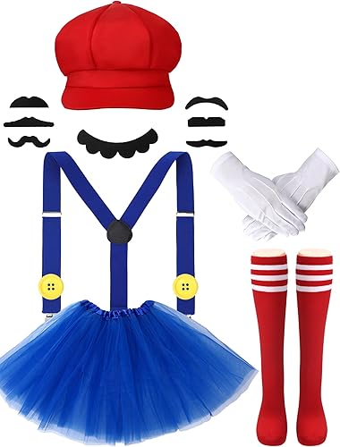 Disfraz de hermanos para adultos, accesorios de disfraz de Halloween, sombreros, bigote, guantes, tirantes, Halloween, cosplay