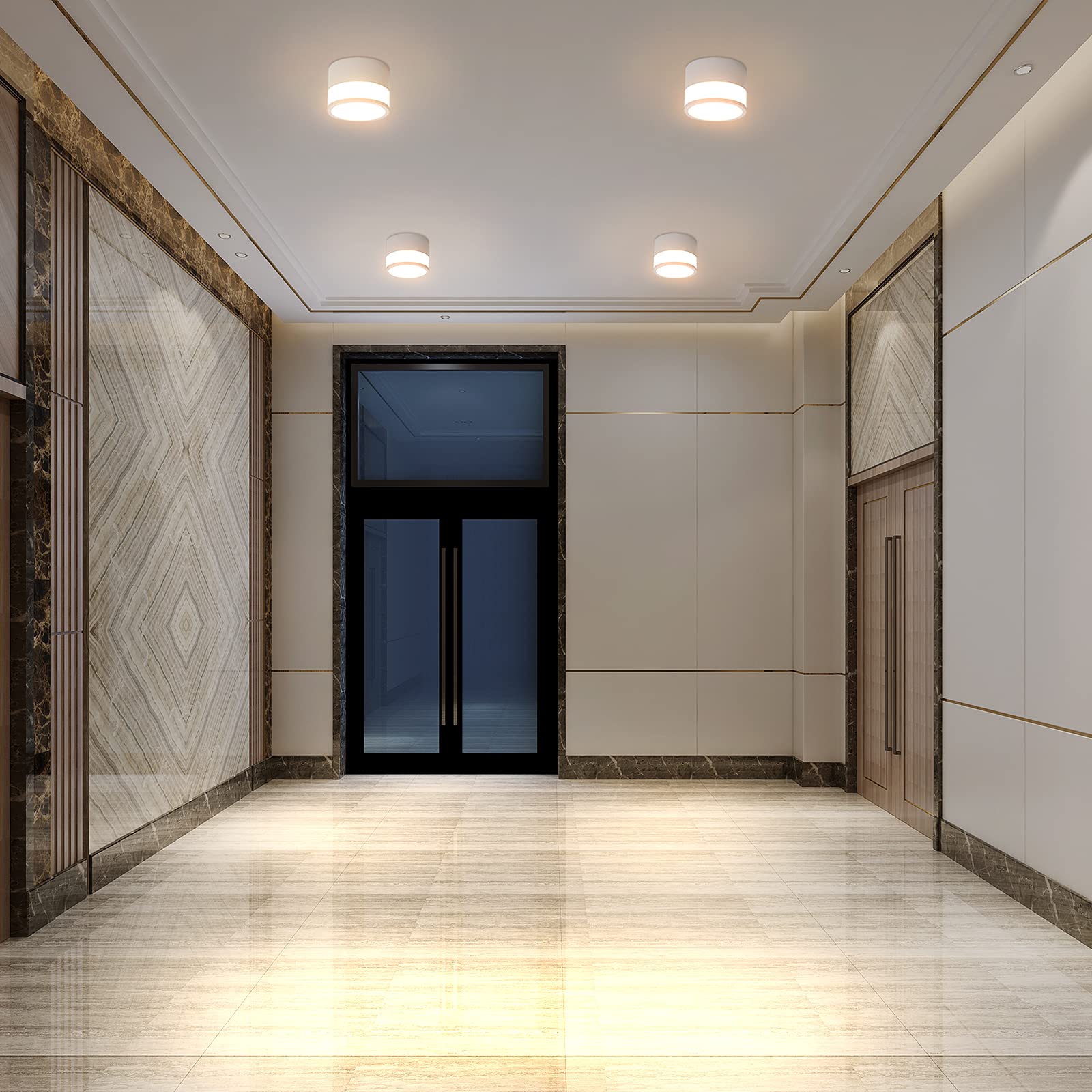 Plafonnier LED Spot 12W 3000K Lot de 4 Blanc Plafonnier Salon Aluminium Ø10cm 230V Luminaire Spots pour Couloir Chambre Salle à Manger Cuisine