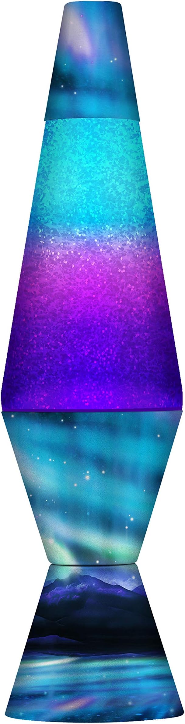 Lamp 2160 LVA2160 Colormax Northern Lights, 14.5-inches, Glitter with Clear Liquid and Decal Base