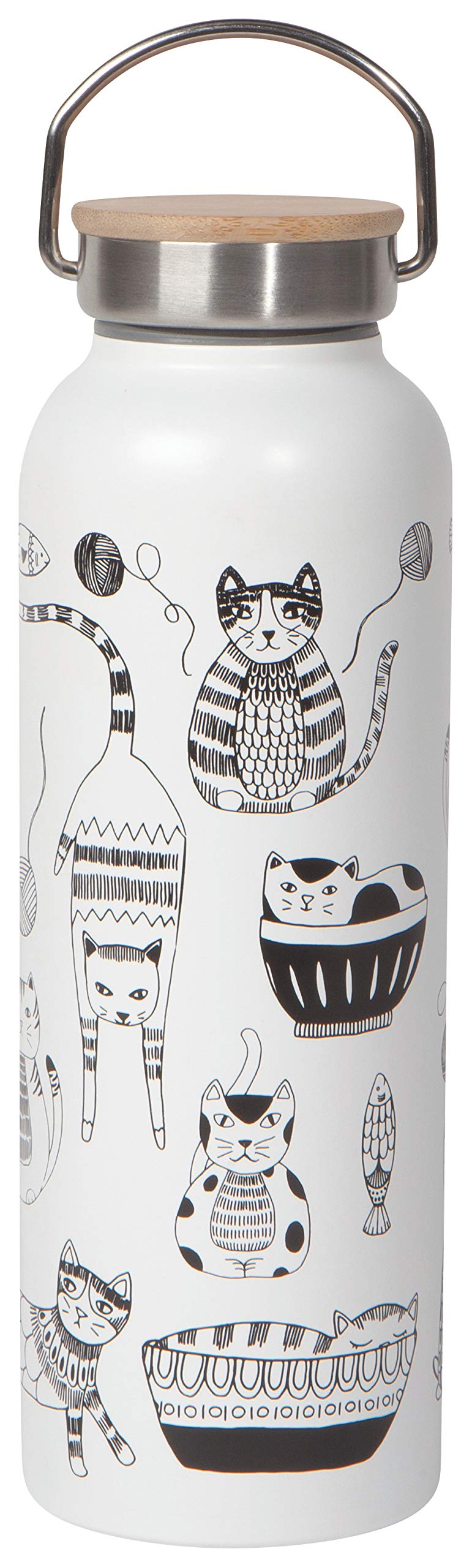 Now Designs Stainless Steel Water Bottle with Bamboo Lid