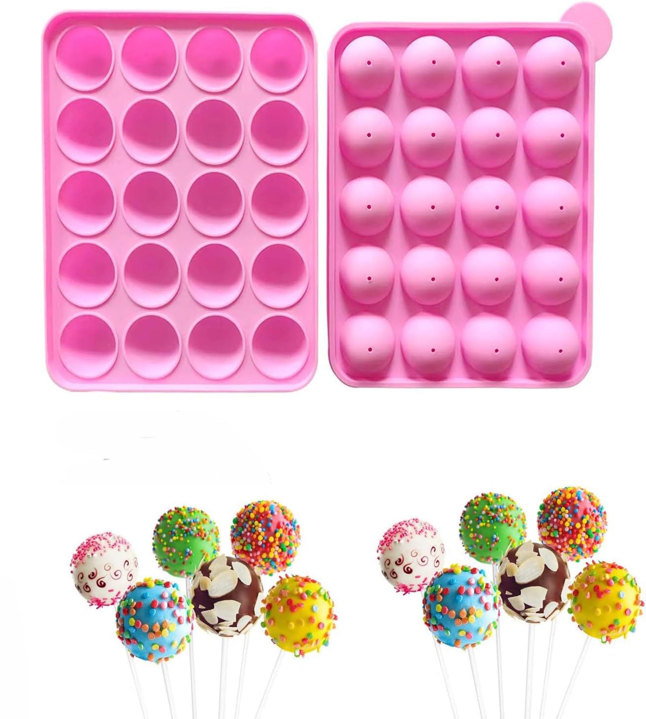 KARP Pop Cakes Silicone Cake Pop Mold Set -20 Cavity Lollipop Mold Candy Molds - Ideal for Lollipop, Cake Pop & Chocolate Creations - Perfect Baking Gift