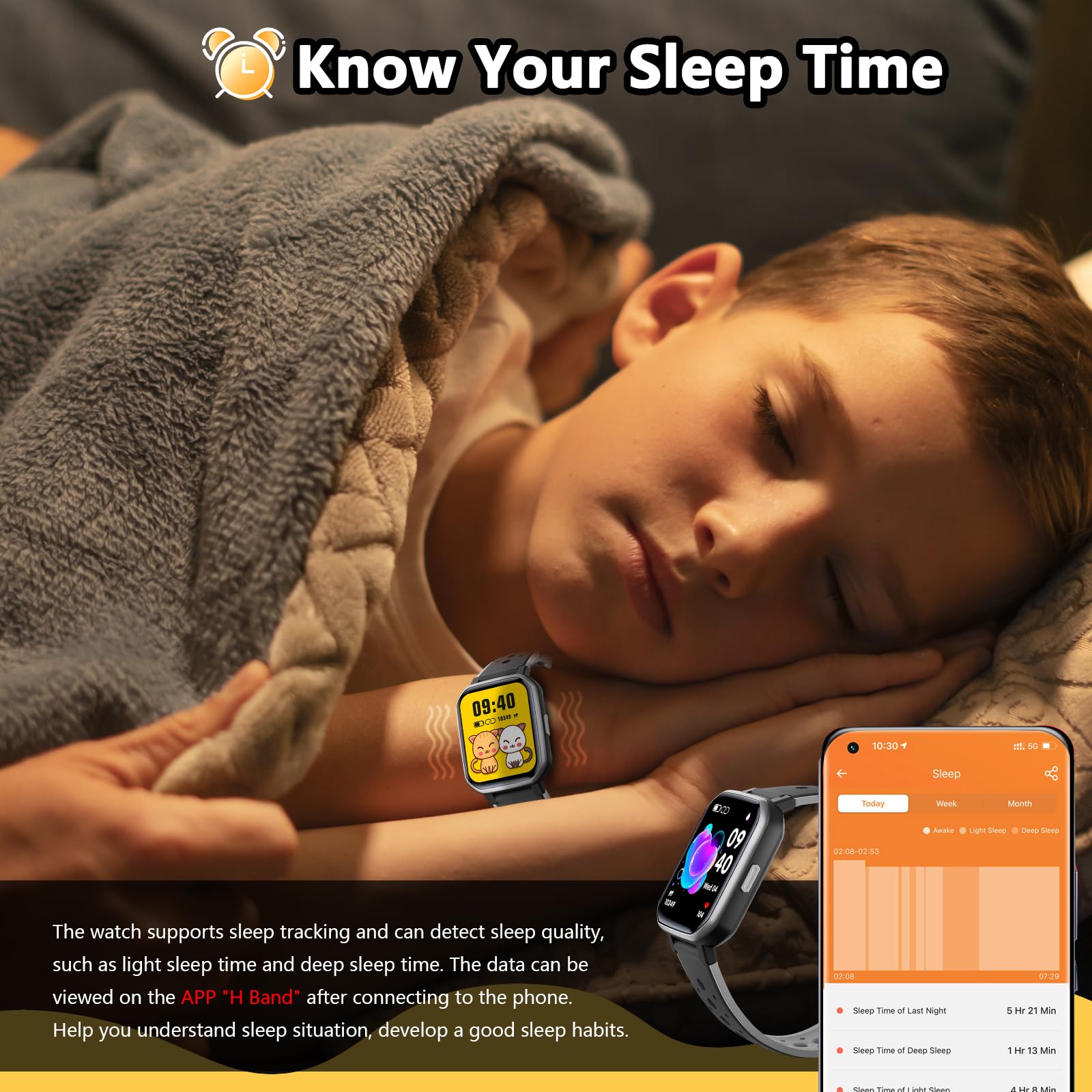 JOYELE Smart Watch for Kids Teens, Smartwatch Orolorio Bambino Bambina, Orologio Fitness Smart Watch 19 Modalità Sportive, Monitoraggio Sonno/Frequenza Cardiaca, Fitness Tracker per Android iOS (Nero)