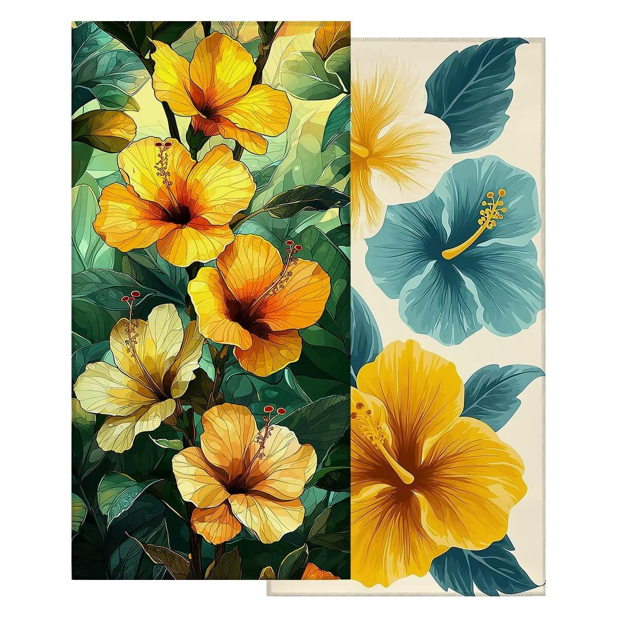 Toalla Playa 80x160 cm, Toalla Gimnasio Microfibra Secado Rapido, Juego de 2 Antiarena Toallas de Playa, Ligera Compacta Toallas Microfibra Grande para Viaje, Regalo Hombre Regalo Mujer (Flor) -5065