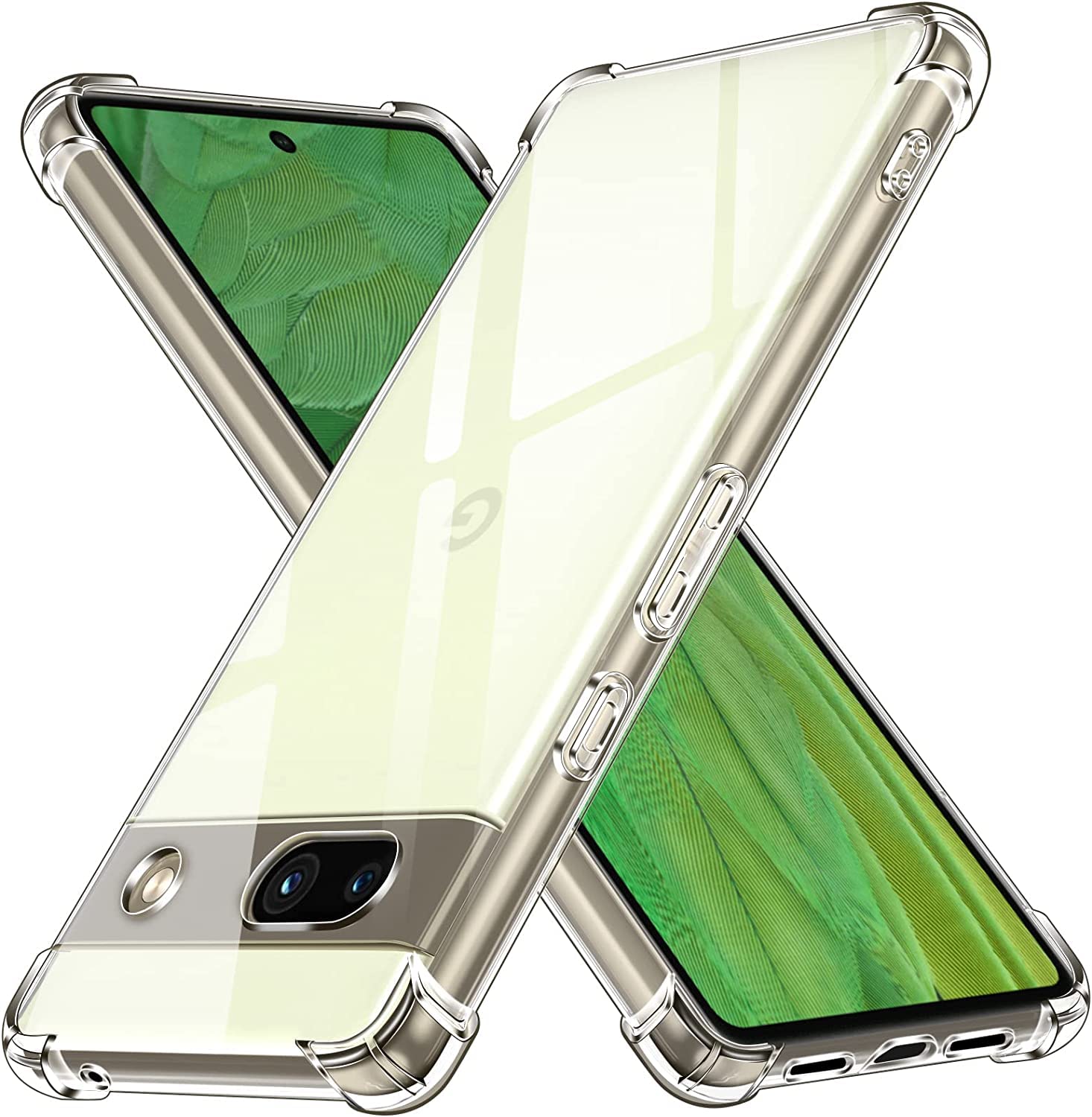 Lustree [Bumper Silicon Transparent with Anti Dust Plugs Shockproof Slim Back Cover for Google Pixel 7a (B0C55JF6WW) Amazon Price History, Amazon Price Tracker