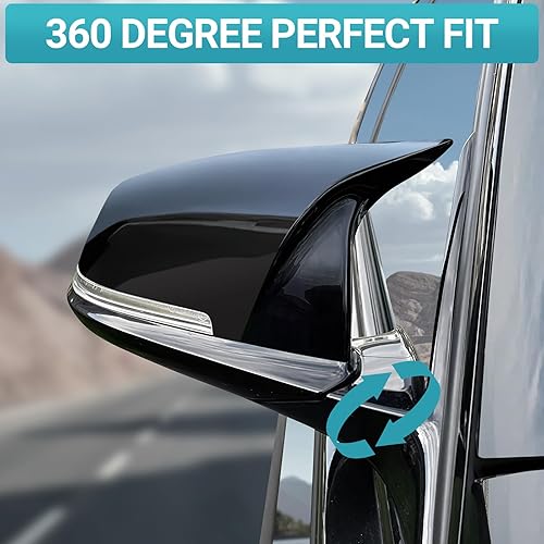 Miniatura 13 de Tapa de espejo retrovisor para puerta Fibra de carbono,Negro brillante