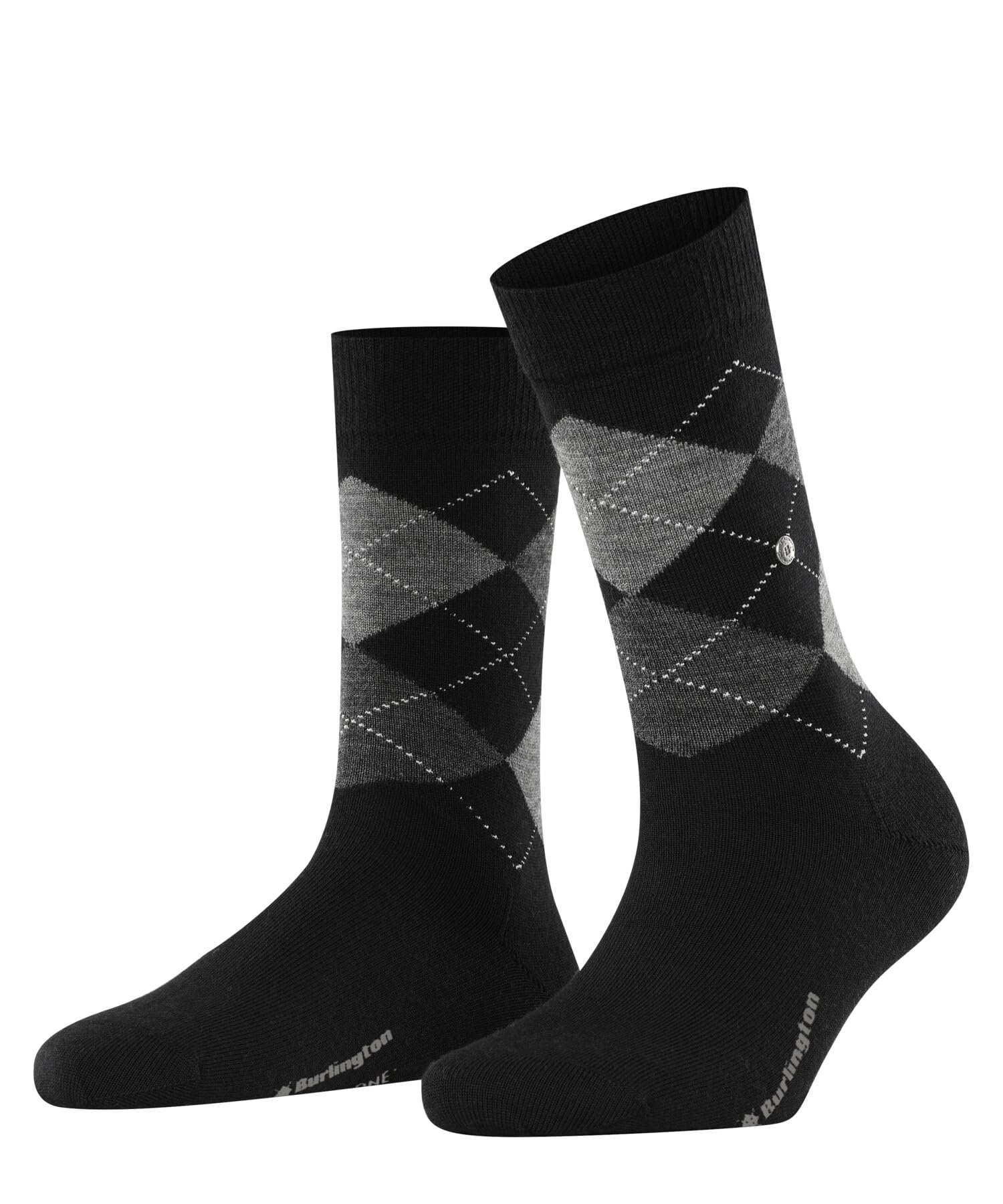 Burlington Women's Marylebone W So Wool Patterned 1 Pair Socks, Black 3000, 3.5-7