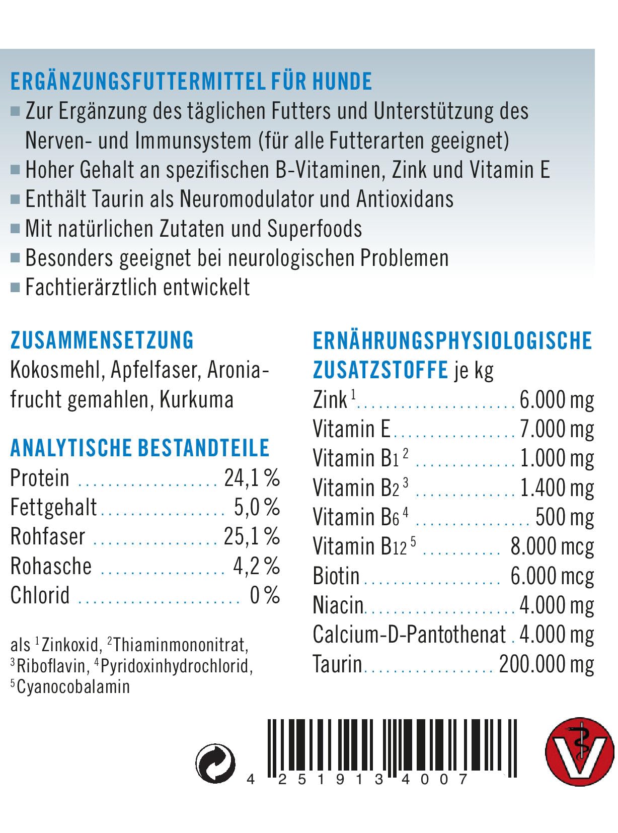 napfcheck Neuro Support - für neurologische Indikationen - für Hunde - 500 g