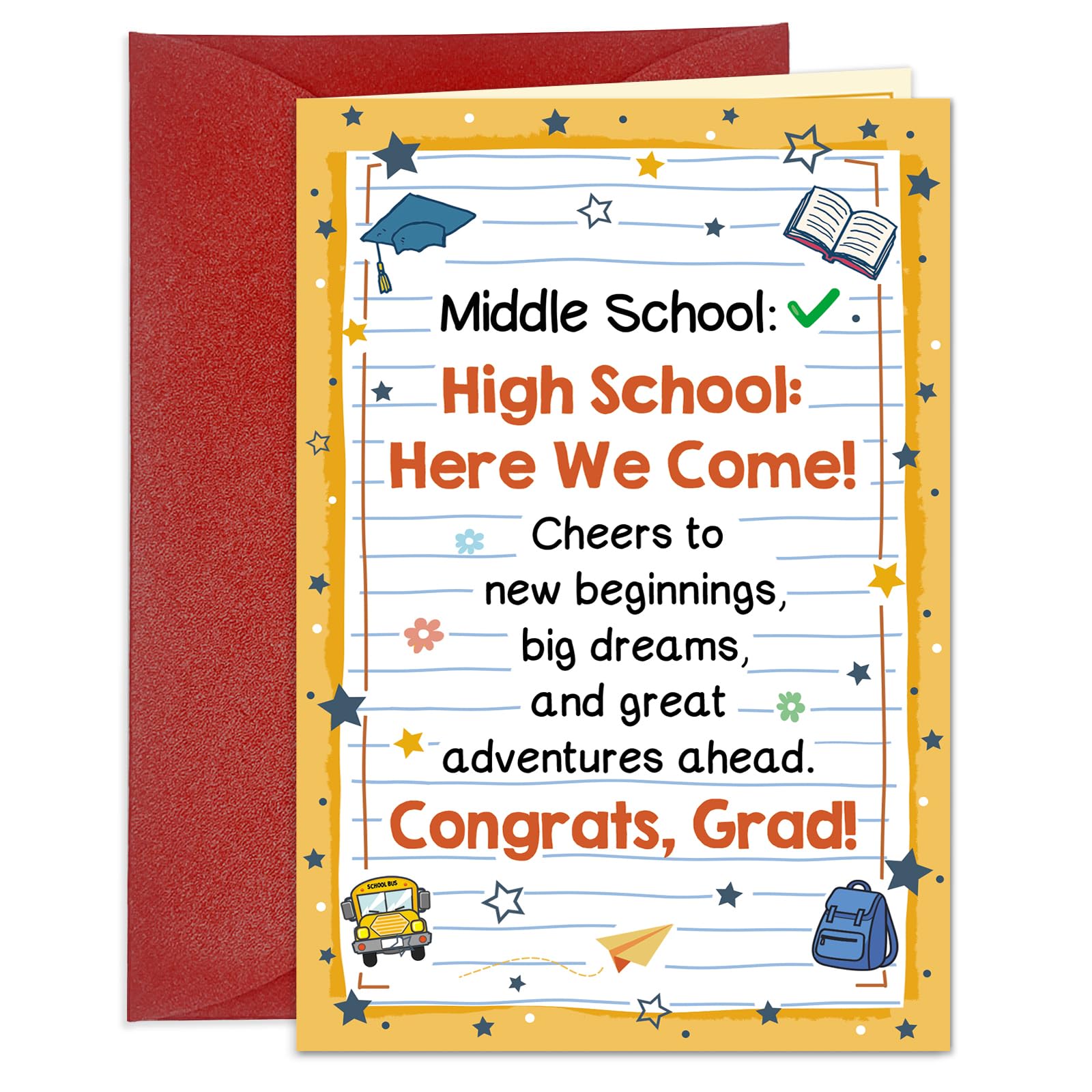 JUESMOS 8th Grade Graduation Gifts for Boys Girls Funny Middle School Graduation Gift Card for Teenagers Congrats Grad Gift for Her Him Granddaughter Grandson 8th grade promotion gifts : Office Products